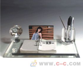 海口水晶两件套 商务水晶纪念品中的典雅之作